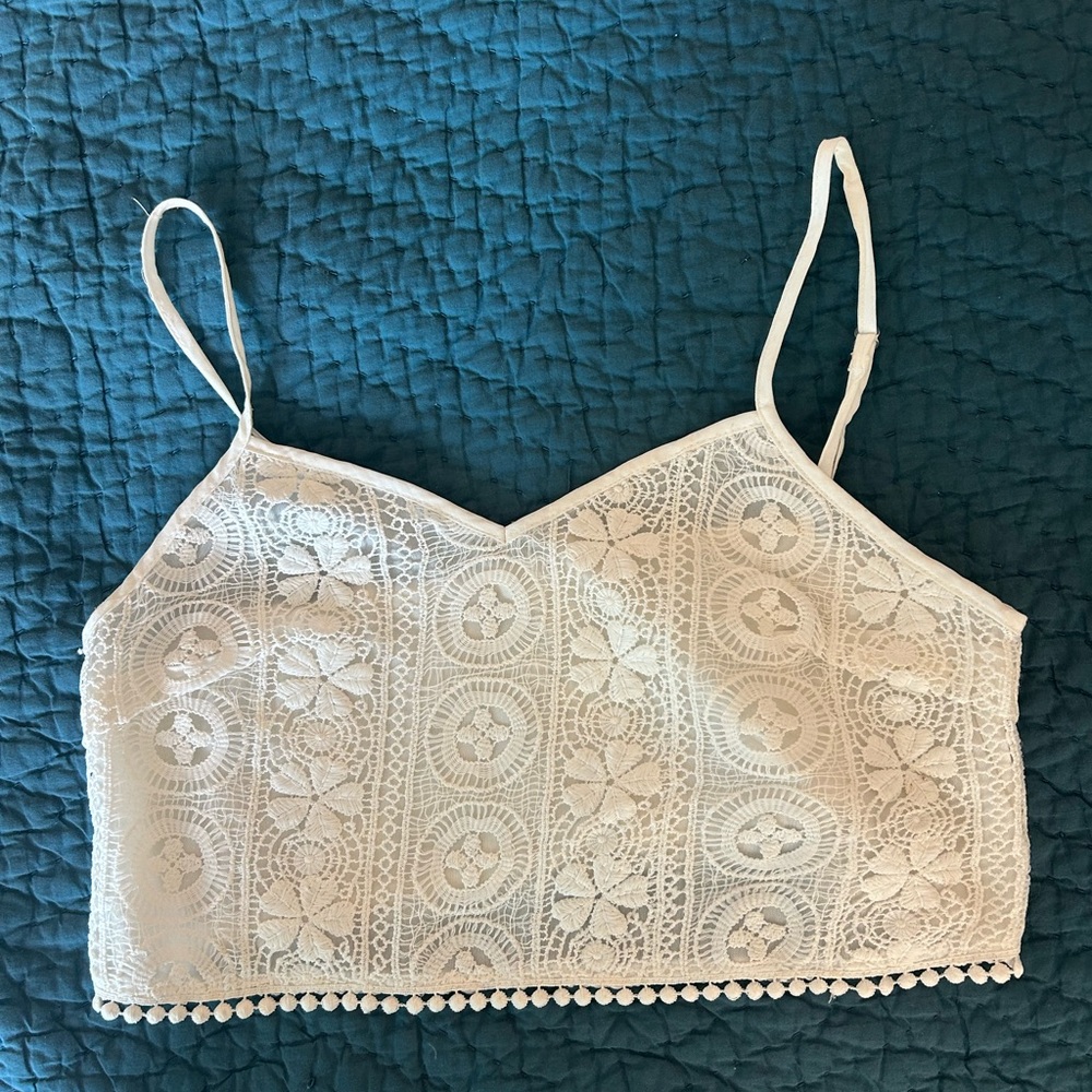 RAGA White Lace Cropped Camisole